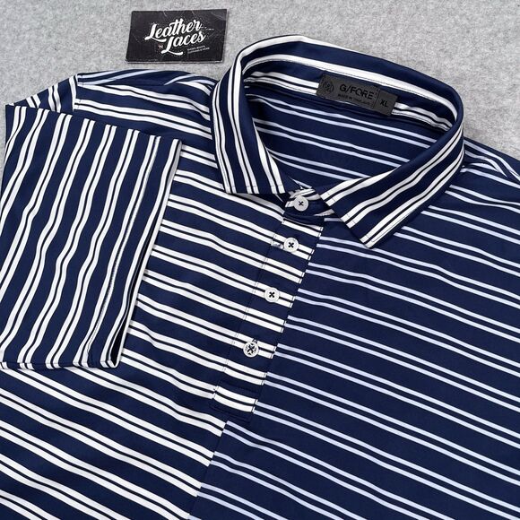 G/FORE | Shirts | Gfore Polo Shirt Mens Xl Blue White Offset Stripe ...